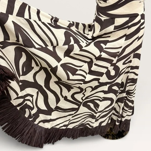 Antonio Melani MG Style Somers Linen Blend Swirl Pattern Maxi Raffia Skirt Set - Picture 11 of 16